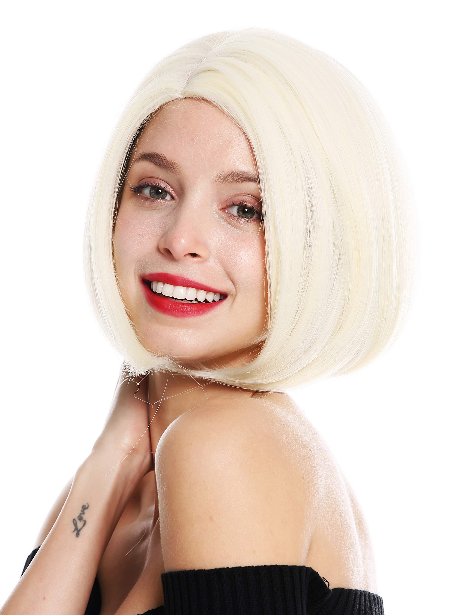 WIG ME UP - VK-54-613 quality women's wig short long bob parting sleek platinum blonde
