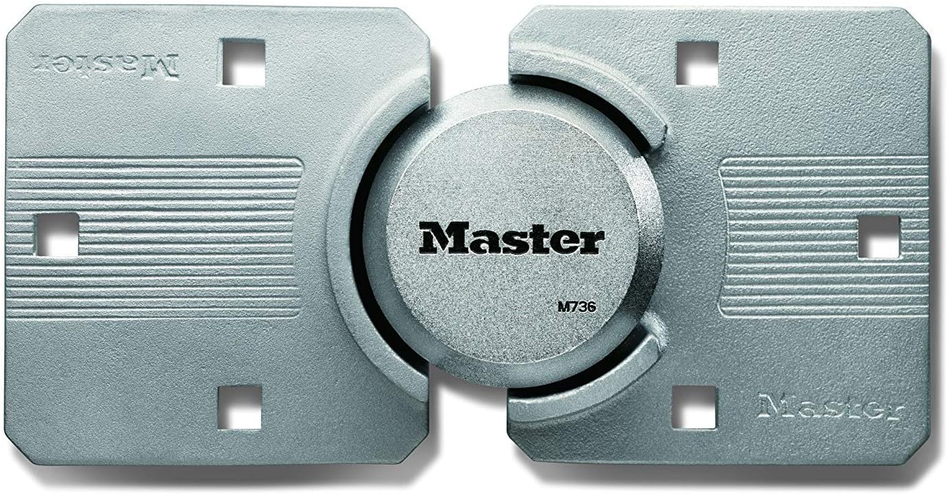 Master Lock M736XKAD Magnum Heavy Duty Solid Steel Hidden Shackle Padlock with Key, High Security Hasp - - 