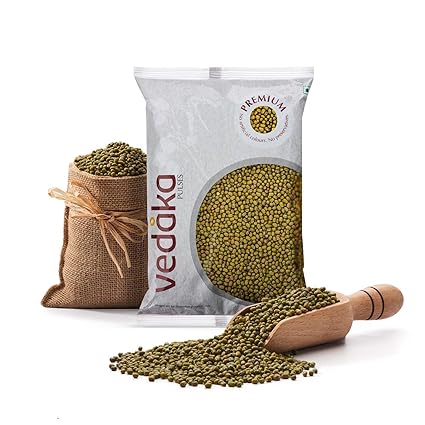 Amazon Brand-Vedaka Premium Green Moong Whole / Sabut, 1 kg