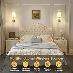 DORESshop Battery Operated Wall Sconce Set of