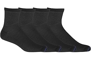 FRUIT OF THE LOOM Dr. Scholl's Men's Diabetes & Circulatory Socks - 4 & 6 Pair Packs - Non-binding Moisture Management