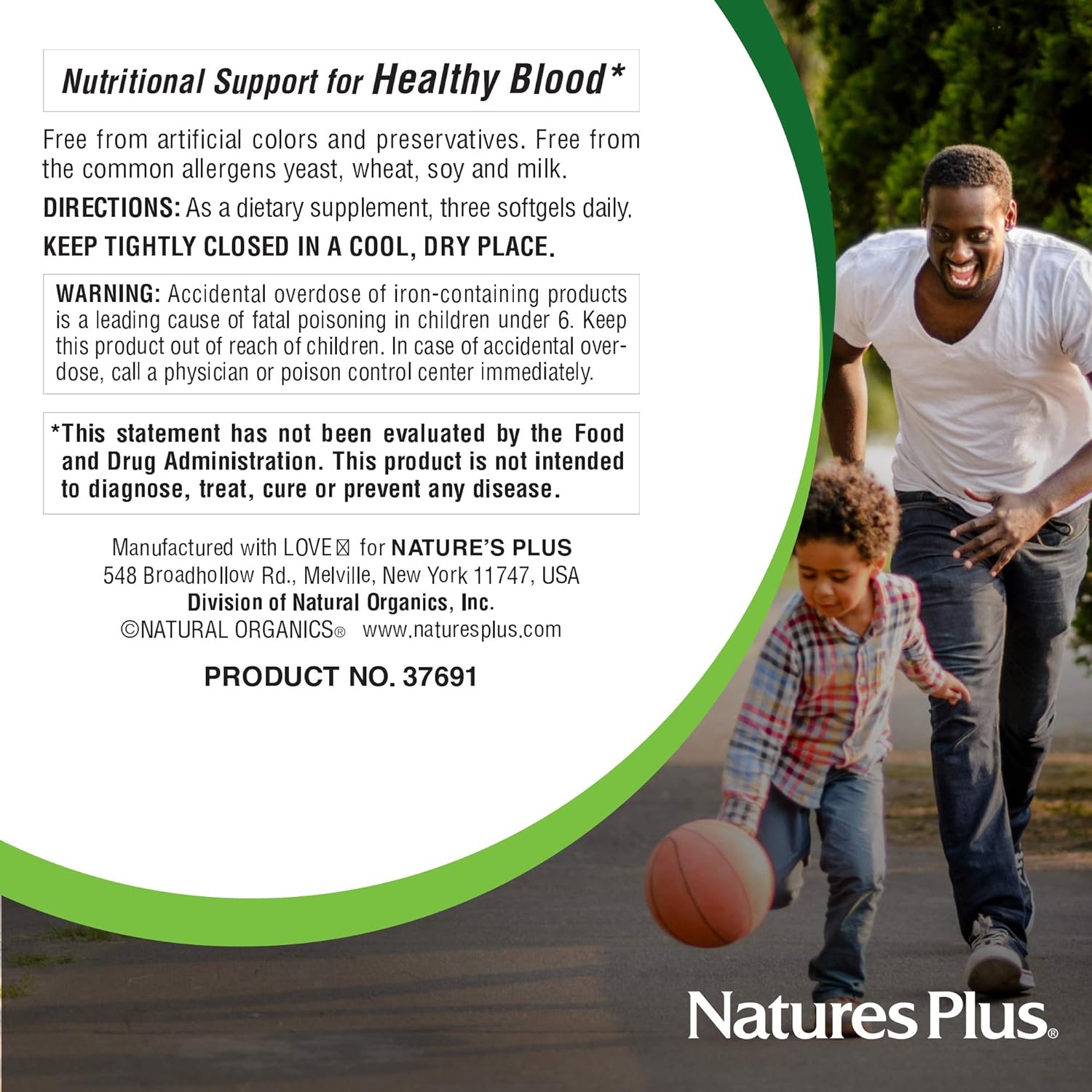 NaturesPlus Hema-Plex Softgels - 85 mg Elemental Iron,60 Count (Pack of 1) Softgels - Fast Acting Supplement For Total Blood Health - Gentle Formula - Gluten-Free - 20 Total Servings: Health & Personal Care
