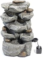 BTGGG Cascading Tiered Water Fountain with LED Lights - Dark Grey view 2