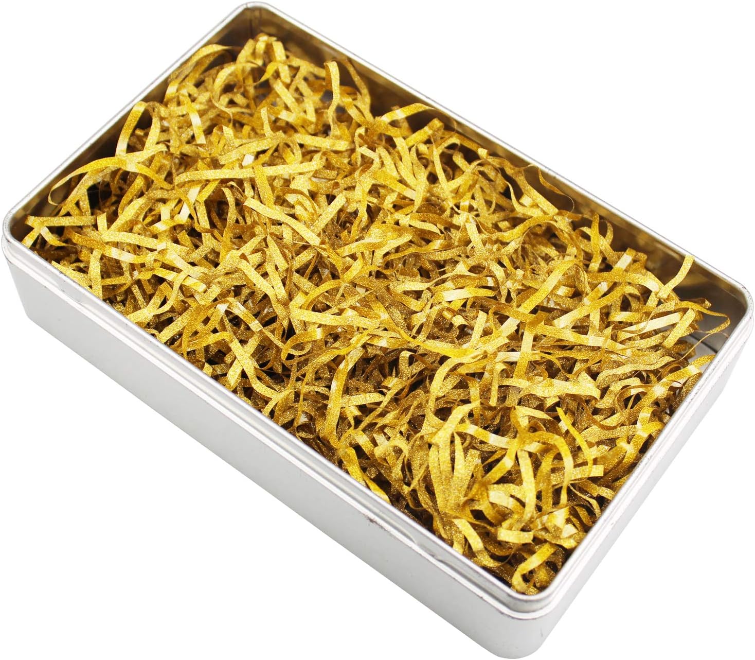 LJY 100g Gold Glitter Shredded Paper for Gift Boxes, Iridescent Hamper Filling Tissue Paper - Image 3