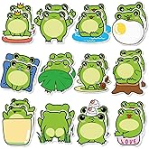 Yinder 24 Pads Cute Sticky Notes Fun Kawaii Animal Sticky Notes Pads Bulk Cartoon Memo Self Adhesive Gift for Valentines Veterinary Office School Tab Party Supplies(Frog)