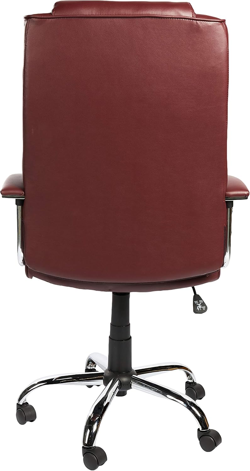 Eliza Tinsley 2008ATG/LBY High Back Leather Faced Executive Armchair with Chrome Base - Burgundy - Image 4
