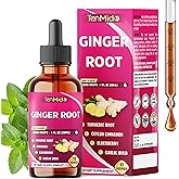Tenmido 11in1 Ginger and Turmeric Supplements Liquid Drops with Ceylon Cinnamon, Elderberry, Garlic, Fennel, Slippery Elm, Dandelion, Ginkgo Biloba, Cayenne Pepper, and Black Pepper - 30ml 1 Fl Oz
