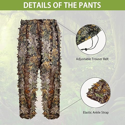 Ghillie Suit, Adult 3D Leafy Suit for Hunting, Hunting Gear