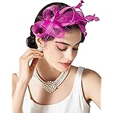 SWEETV Fascinators Headband with Feather, Women's Tea Party Hat for Kentucky Derby, Cocktail, Wedding, Fancy Dress Party