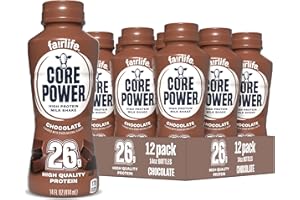 Core Power Protein Shake, Chocolate, 26g Bottle, 14oz, 12 Pack