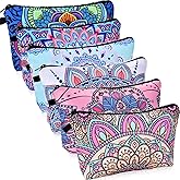 Chuangdi 6 Pieces Makeup Bag Toiletry Pouch Waterproof Cosmetic Bag with Zipper Travel Packing Pouch 8.7 x 5.3 Inch Small Cosmetic Organizer Accessory for Women and Men(Multicolor Style)