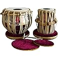 MAHARAJA Basic Tabla Set, Student Tabla Set, Steel Bayan, Dayan, Hammer, Cushions & Cover - Perfect Tablas for Students and Beginners on Budget, Tabla Drums, Indian Hand Drums (PDI-IB)