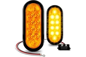 ONLINE LED STORE TRUE MODS 2pc 6" Amber Oval LED Trailer Tail Light Kit [DOT FMVSS 108] [SAE I6] [Grommet & Plug] [IP67 Waterproof] [Park & Turn Signal] Marine Trailer Lights for Boat Trailer RV Trucks