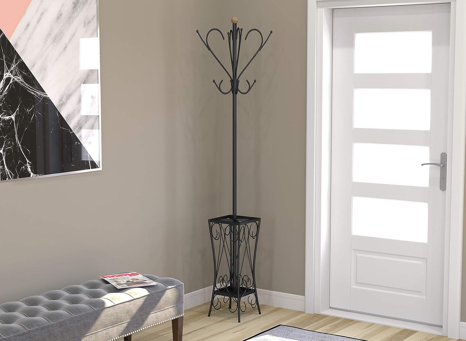 Best Coat Rack Hammered Black Metal