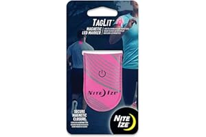 NITE IZE TGL-35-R3 TagLit LED Marker, Magnetic Light Clips to Clothes for Nighttime Visibility, Neon Pink