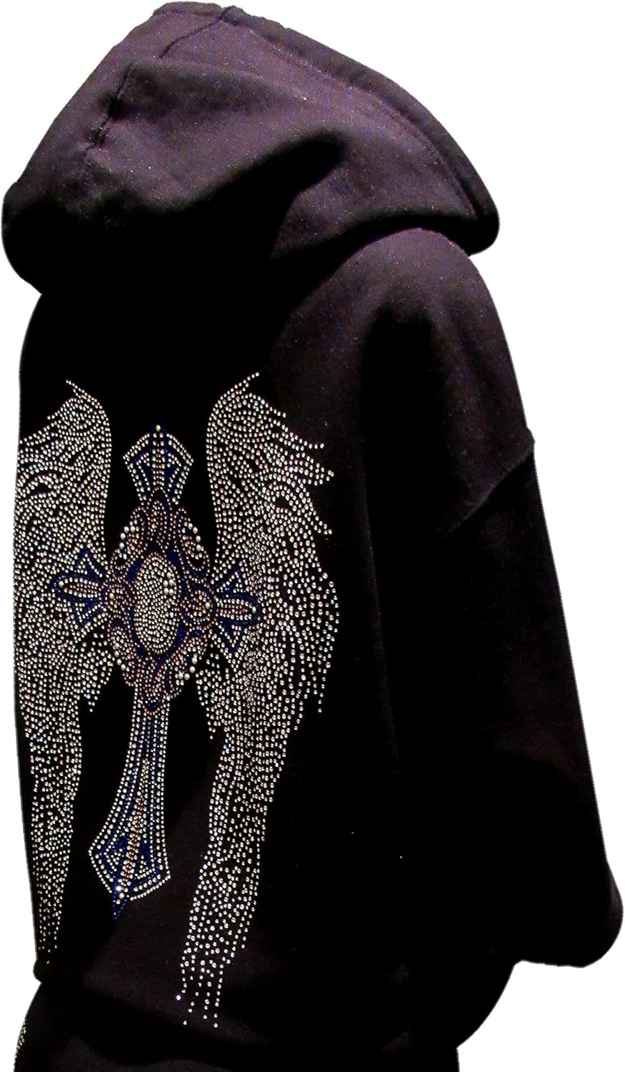 angel wing hoodies with rhinestones