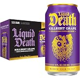 Liquid Death Soda-Flavored Sparkling Water - Killbert Grape, Less Sugar*, Huge Flavor, No Caffeine, No Artificial Sweeteners, 12 Fl Oz (Pack of 12)