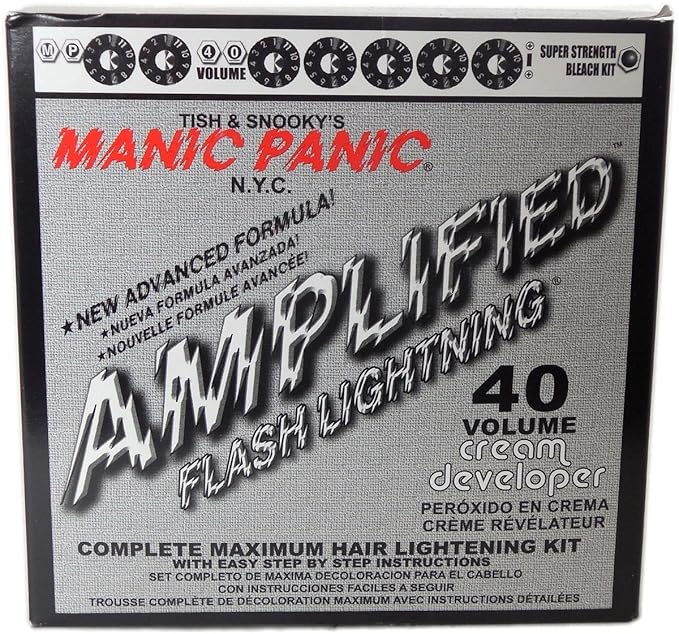 Manic Panic 40 Volume Bleach Kit Hair Lightening, Hair Dye Remover + FREE Dye Away Wipe