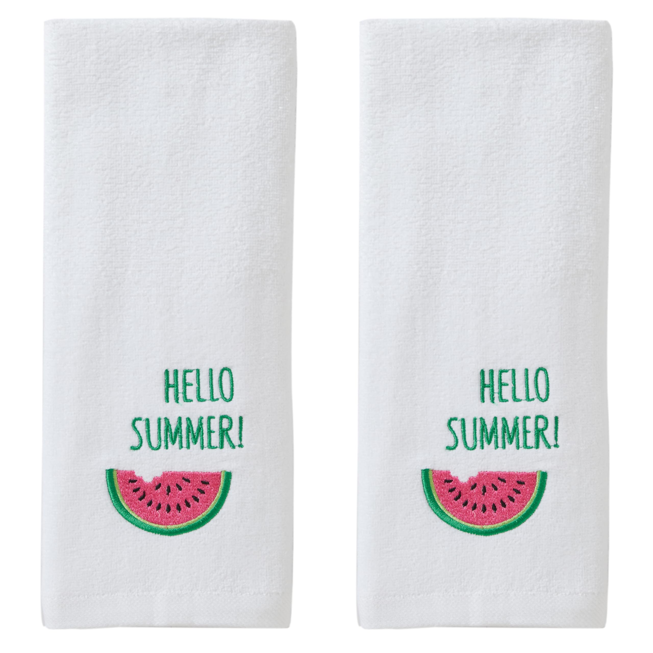 SKL Home Hello Summer Hand Towel Set, White
