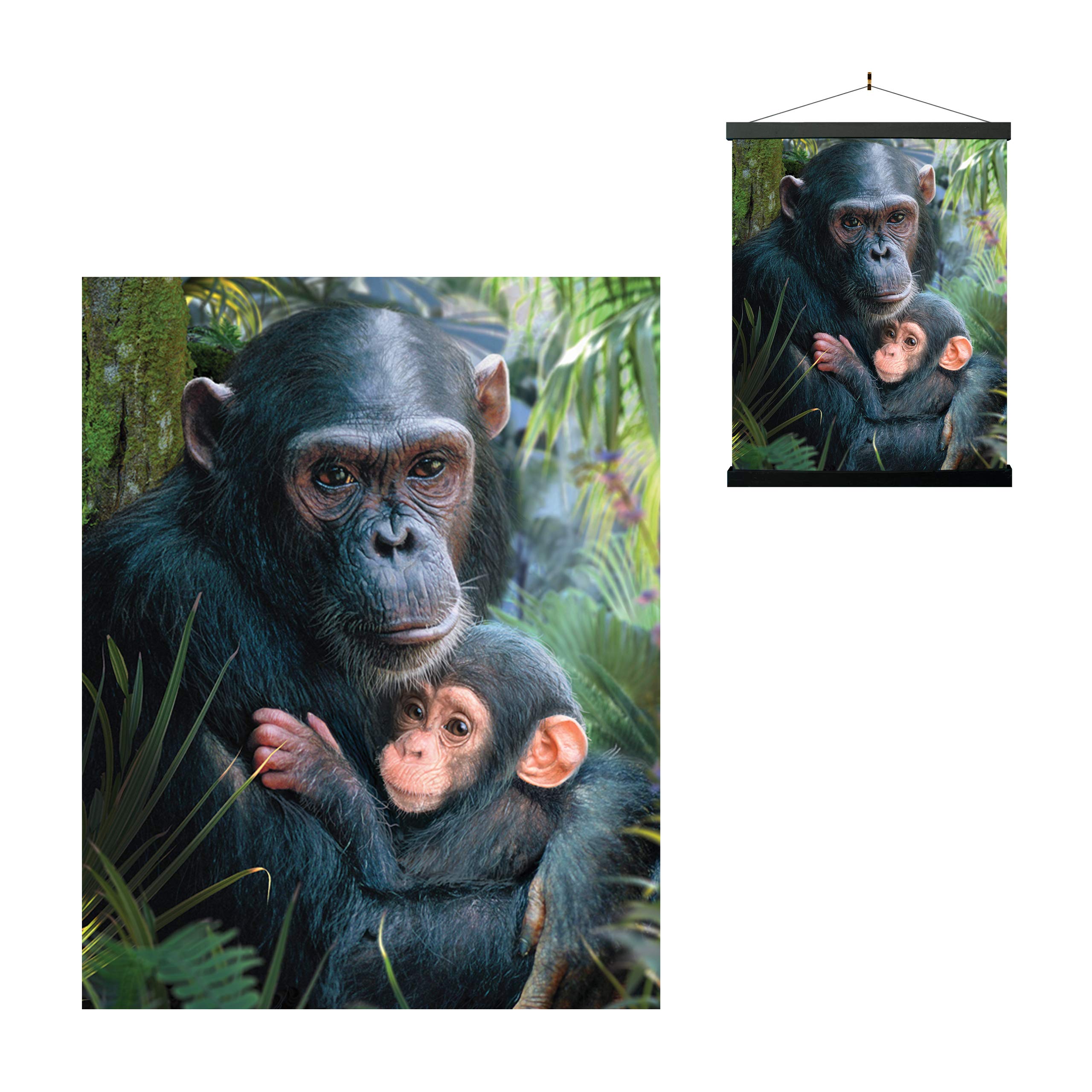 3D LiveLife Lenticular Wall Art Prints - Cute Cuddles from Deluxebase. Unframed 3D Chimpanzee Poster. A perfect wall filler. Original artwork licensed from renowned artist, David Penfound โ image 1