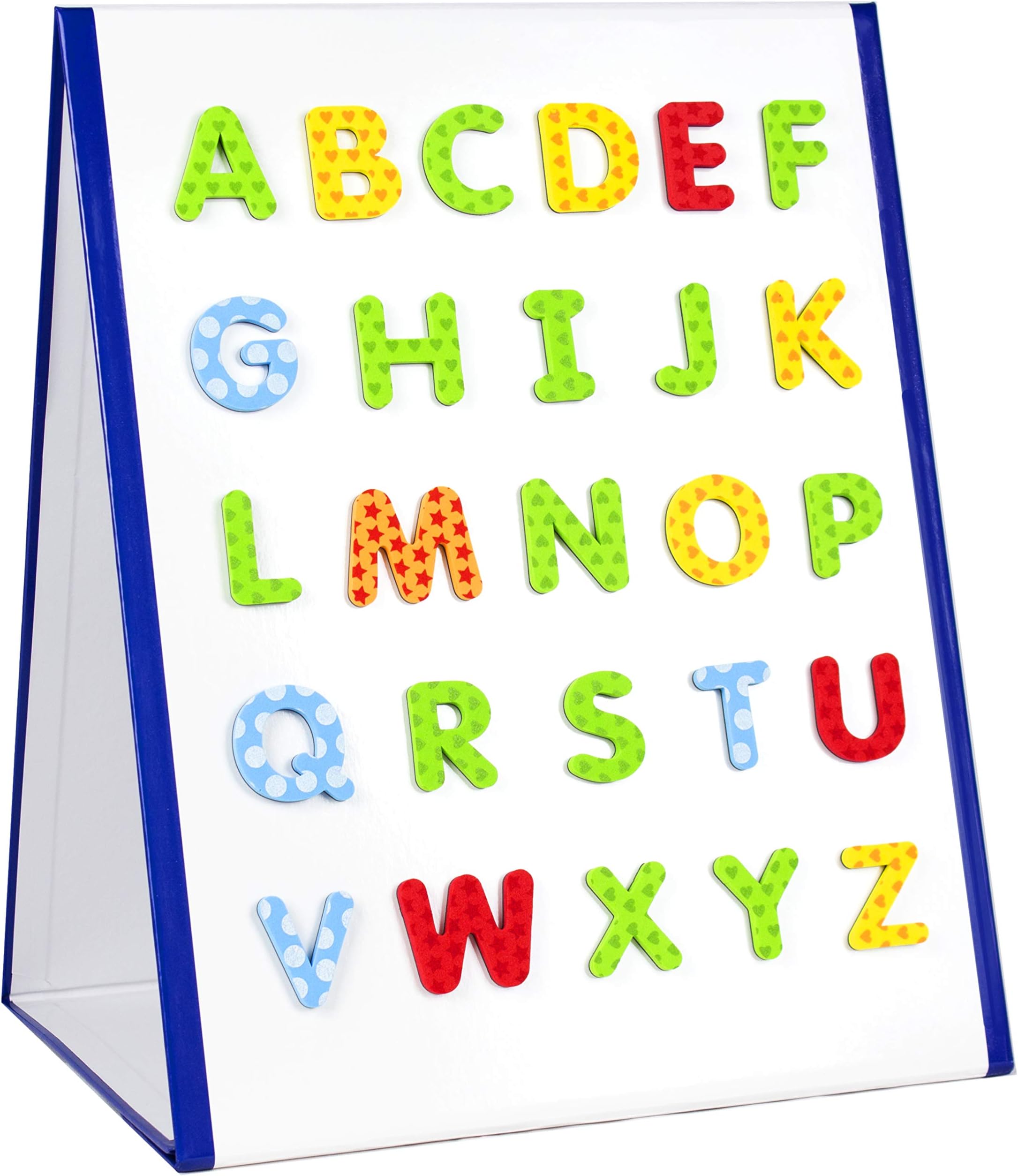 FauxPeony Kids Whiteboard Double-Sided Magnetic White Board | Dry Wipe Easel Children Art A3 Chalkboard | With Markers with Letters | Drawing, Developing Handwriting, Improving Motor Skills