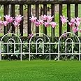 FOREHOGAR Decorative White Garden Fence Border 18in X50ft Outdoor Metal Wire Garden Fencing Flower Bed Folding Fences Panel Patio Edging Landscape for Yard