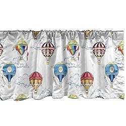 Ambesonne Colorful Window Valance, Hand Drawn