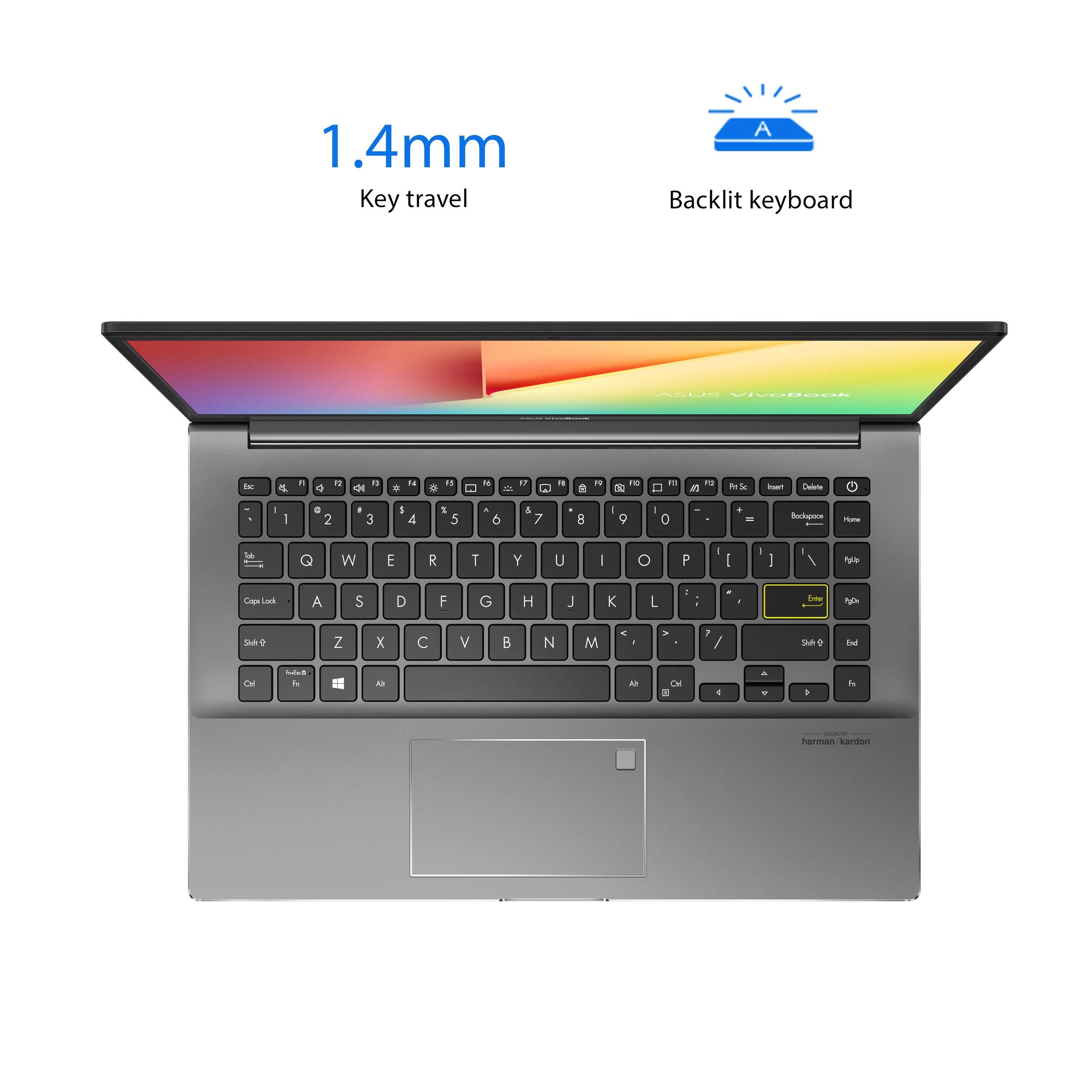 ASUS VivoBook S14 S433 Thin and Light Laptop, 14” FHD Display, Intel Core i5-1135G7 CPU, 8GB DDR4 RAM, 512GB SSD, Thunderbolt 3, Wi-Fi 6, Windows 10, AI Noise-Cancellation, Indie Black, S433EA-DH51