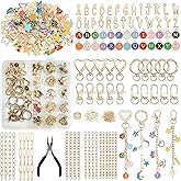 Tqcpkee 404Pcs Charms Lip Gloss Keychain Making Kit, DIY Bag Charm Kit with Charms, Including Key Chain Hooks, Jump Rings, Lobster Clasps, Charm, Tools, DIY Crafting/Jewelry Making Kit for Adult