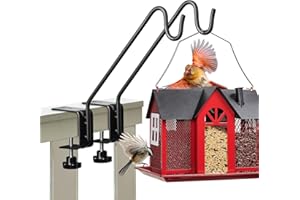 Kingsyard 2 Pack Heavy Duty Deck Hook - 10 inch Metal Deck Railing Hooks for Hanging Bird Feeders, Planters, Suet Baskets, La