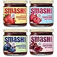 Smash Foods Jam | Originals Variety 4-Pack | Low-Calorie, No Sugar Added Keto Jam with Upcycled Fruit & Chia Seeds | Vegan, Paleo Superfood Spread