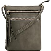 DELUXITY Crossbody Purse Bag Shoulder Bag Multi Pocket Zipper Purse