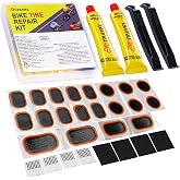 cyctravel Bike Tire Repair Kit, Bicycle Inner Tube Puncture Patch Kits with 20 PCS Vulcanizing Patches, User Manual, Metal Rasp and Tire Lever, Bike Patch Kit for Mountain and Road Bike