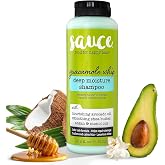 SAUCE Shampoo, Deep Moisture Guacamole Whip, 10.5 Fl Oz | Frizz Control &amp; Hair Repair with Shea Butter, Avocado, Argan, Monoi &amp; Coconut Oils, All Hair Types, No Parabens &amp; Sulfates
