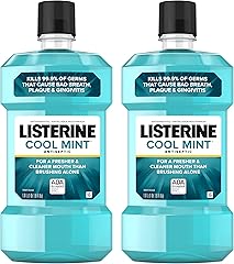 Listerine Mouthwash, Antiseptic, Antibacterial, Bad Breath Treatment, Plaque & Gingivitis Protection, Gum Disease Treatment, 