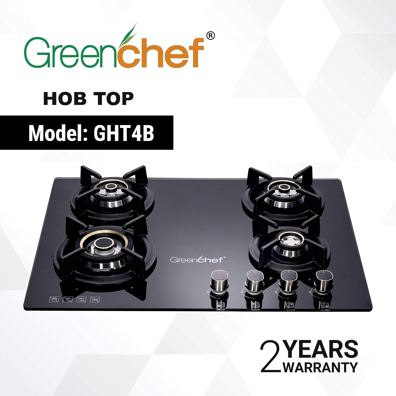 Auto Ignition 4 Burner Unique Glass top Gas Stove Greenchef Best