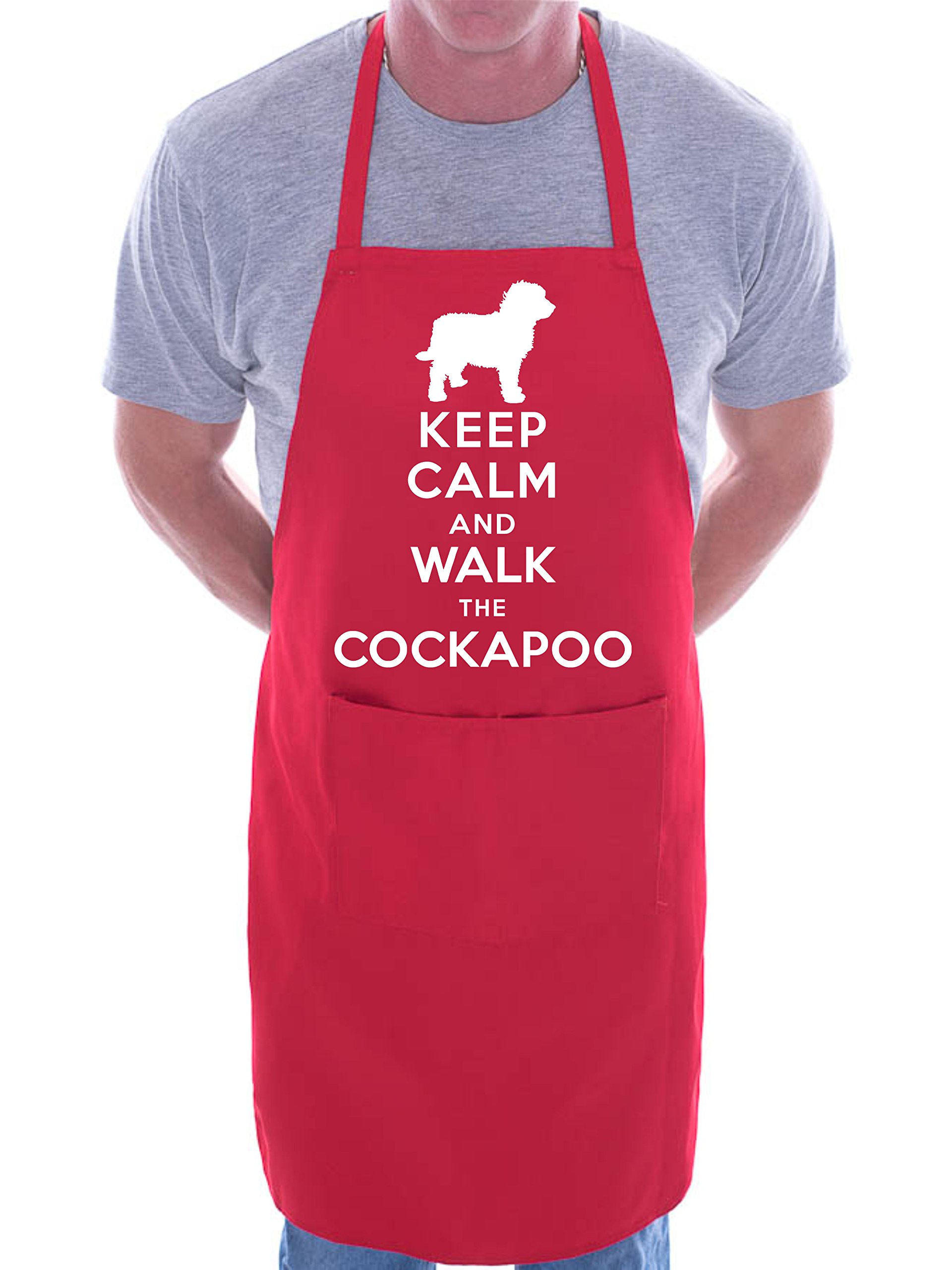 Print4U Keep Calm Walk The Cockapoo Dog Lover BBQ Cooking Novelty Apron Red