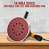 KONGMING 25 Pcs 225mm Sanding Discs P80 Hook and Loop 9 inch 10 Hole view 7