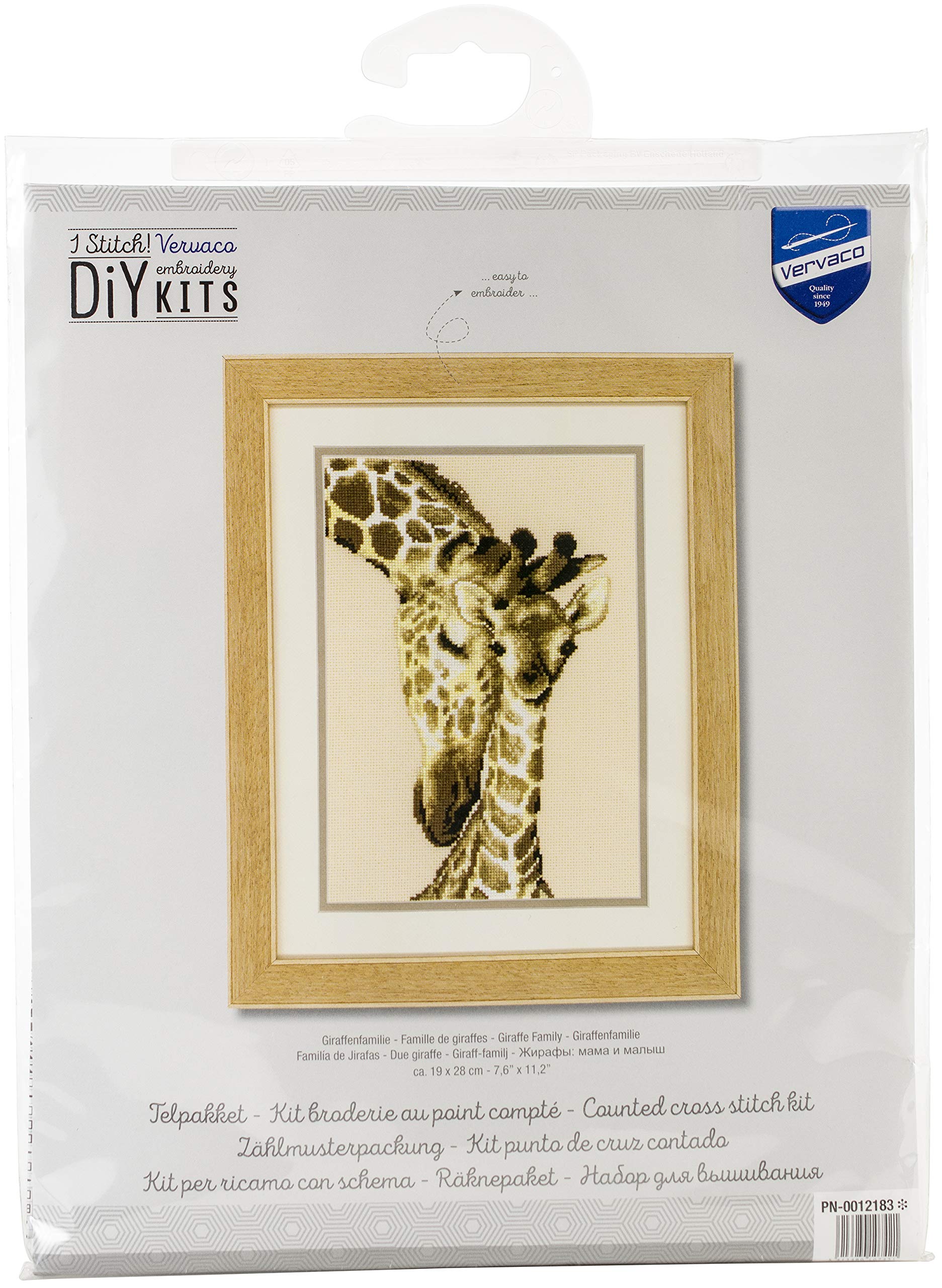 Vervaco Giraffe Family Counted Cross Stitch Kit, Multi-Colour