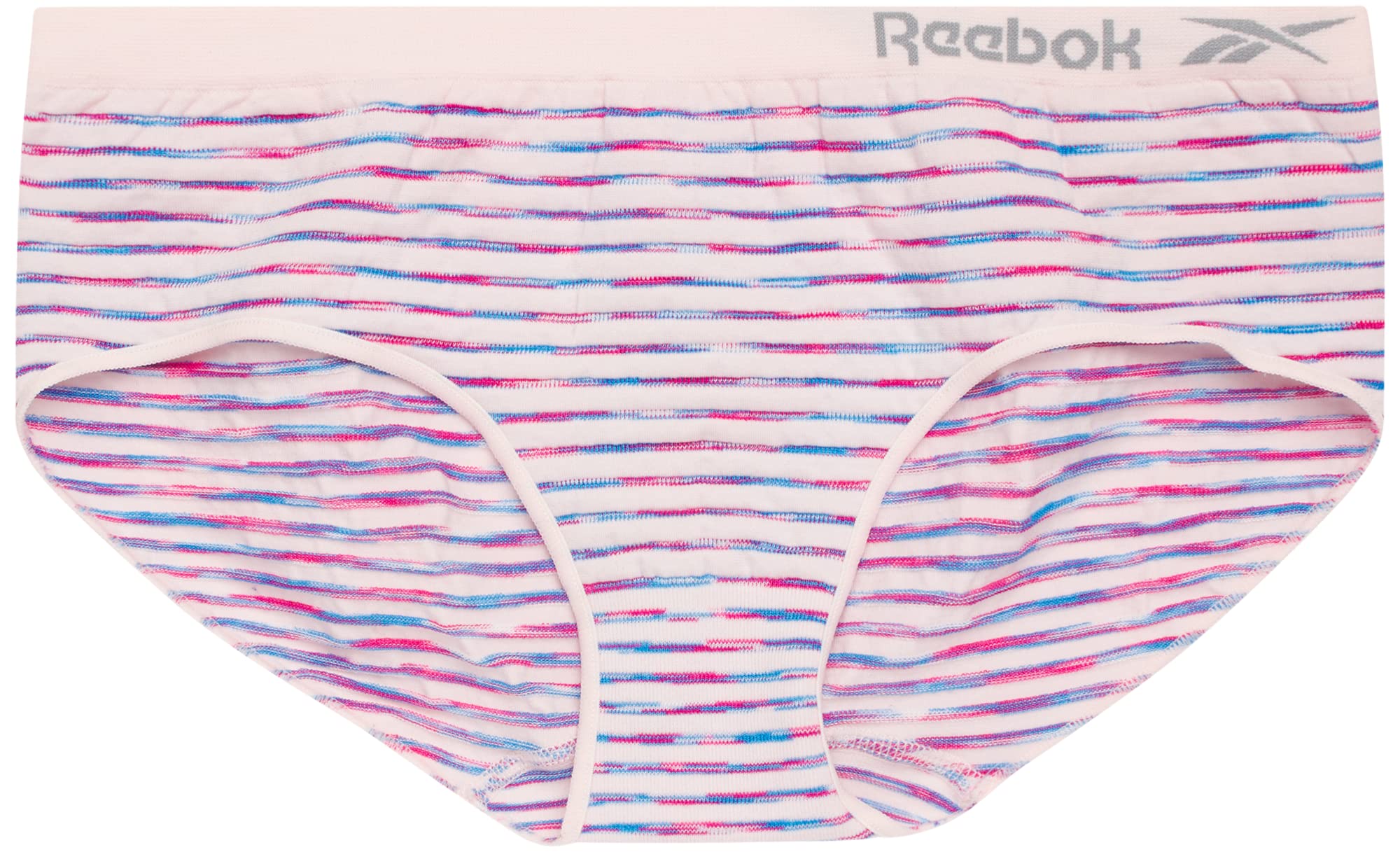 Reebok Girls' Hipster Briefs - 6 Pack Breathable Stretch Performance Hipster Panties - Seamless Underwear for Girls (6-16)