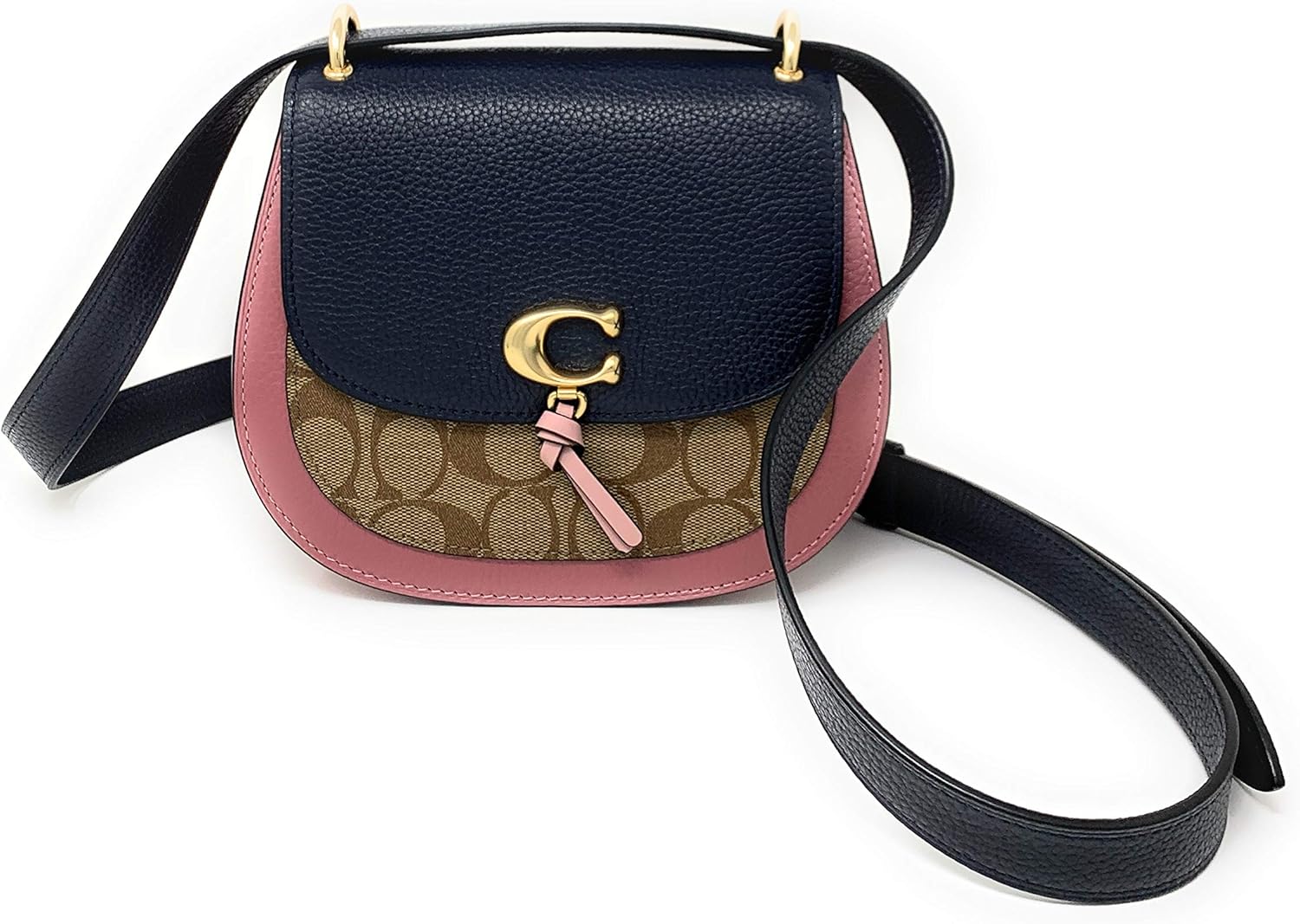 COACH WOMENS REMI SADDLE BAG IN COLORBLOCK IN PEBBLE LEATHER Size S