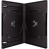 AcePlus Premium Double 2-Disc DVD Cases in 14mm Standard Thickness with Side-by-Side Hubs in Black (10 Pack)