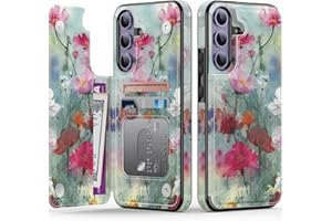 Goodon for Samsung Galaxy S24 Plus Case Wallet - Flip Folio Leather Cover with Trendy Floral Design, 3 Card Slots & Kickstand Function, Protective Phone Case for Women and Girls - Designer Flowers