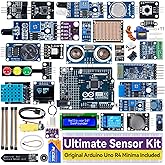 SunFounder Ultimate Sensor Kit with Original Arduino Uno R4 Minima, RoHS Compliant, Durable Sensors IoT ESP8266 IIC LCD1602 O
