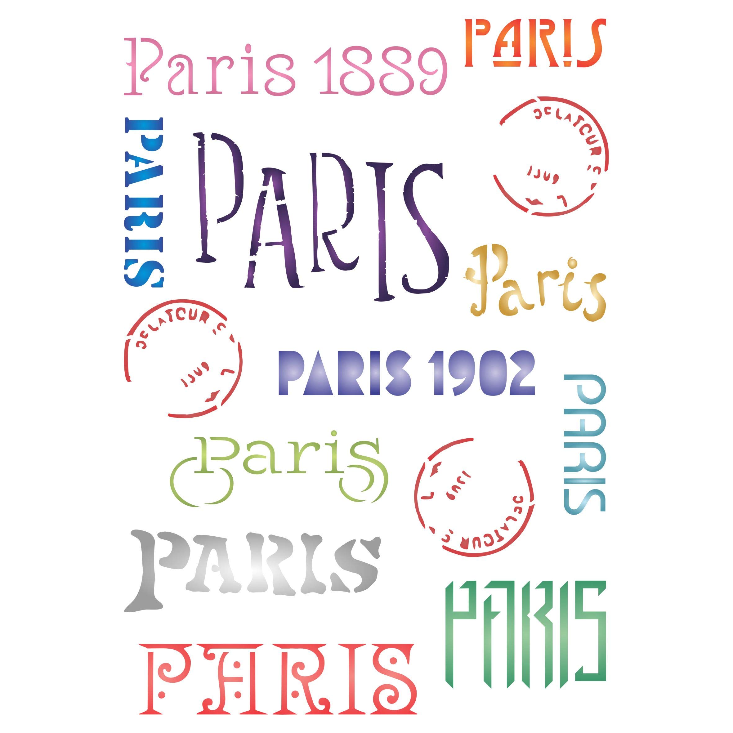 Paris Layering Stencil, 11.43 x 16.51 cm - Stencil Company Original French Stencil Mask use to Add Texture, Design and Accents to Mixed Media Backgrounds