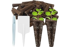 Plant Grow Sponges, 100 Pcs / 50 Pcs Seed Starter Sponge Pods with 10 Labels and 1 Pair of Tweezers, Replacement Grow Sponges