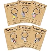 VERKUUY 6Pcs Teacher Appreciation Gifts Keychain in Bulk - Thank You for Helping Me Grow Keychain Teacher Day Christmas Gifts