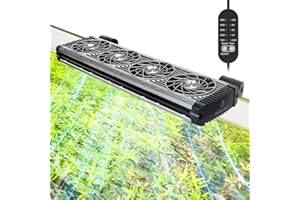 fishkeeper Aquarium Chiller - 3600 r/m Powerful Wind Quiet Fish Tank Cooling Fans with Controller, 5 Speeds, 3 Timer Modes, 1