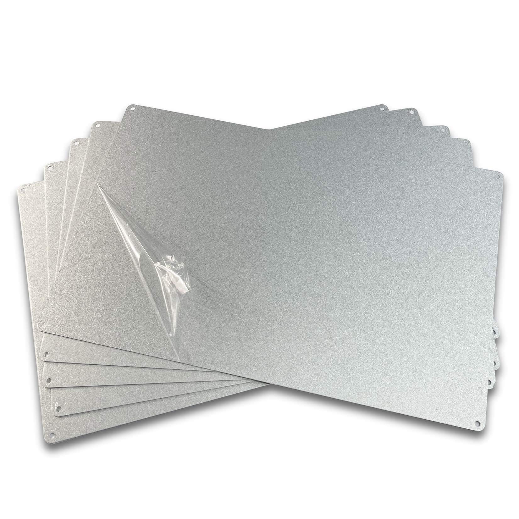 ebamaz Aluminum Metal Signs Sublimation Blanks 8X12X0.026 Inch Big Nameplates for Heat Transfer Press/UV Print 4 Drilled Holes Pack of 5 (Pearl Silver) 20X30 CM