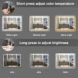 Dripex LED Bathroom Mirror 500x700 mm Dimmable 3 Color Temp Anti-Fog IP54 view 2